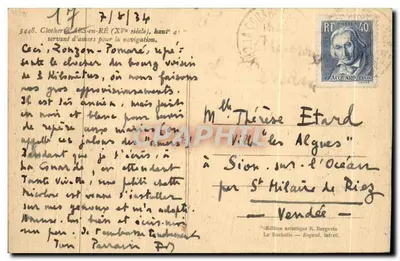 Clocher de Riez-en-Ré — éditeur R. Bergerin, n°3448 — Verso