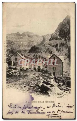 Bilhete postal antigo A Virgem das Janelas