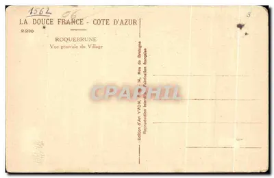 Roquebrune-Cap-Martin — Vue générale du village — Edition d'An Yvon, Paris — Rewers