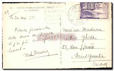 Bazylika Notre-Dame-de-Liesse — Aisne — Wydawca G. Réant, n°80 — Rewers