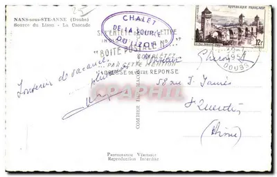 Fonte do Lison - A Cascata — Nans-sous-Sainte-Anne (Doubs) — Fotografia Véritable Interdite — Verso