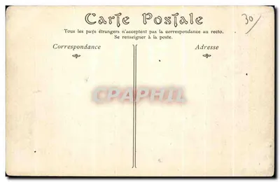 Bilhete postal antigo Aigues Mortes Torre de Constance e os Muros — Verso