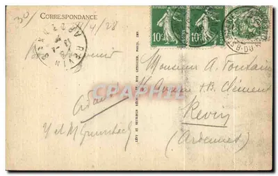 Bilhete postal antigo Aigues Mortes Os Muros vistos do Lago — Verso