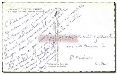 Antibes — Plaża Fort Carré i stadion — Wydawnictwo S.E.P.T. - 33, rue Garbella - Nice — Rewers