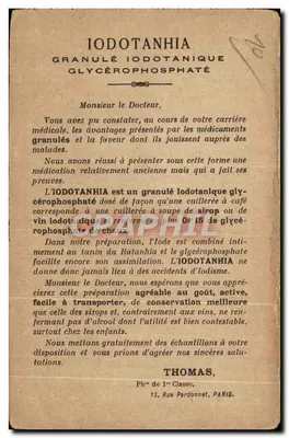 古董明信片 巴尔苏阿布 L Aube Et La Montagne Sainte Germaine 公告 Iodotanhia — 背面