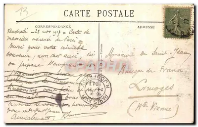 Marsylija — Fontanna Cantini — Plac Castellane — BR-1557 — Rewers
