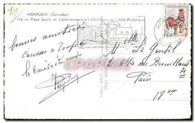 Honfleur — Stary port i Lieutenancé — Wydawnictwo Galf, nr 116 — Rewers