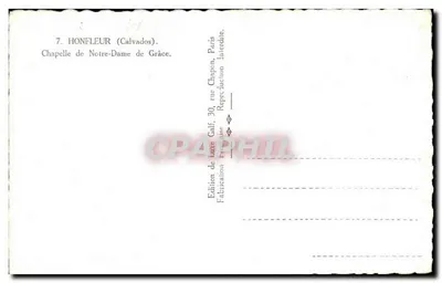 Capela de Nossa Senhora da Graça — Honfleur (Calvados) — Edição de Luxo Galf, Paris — Verso