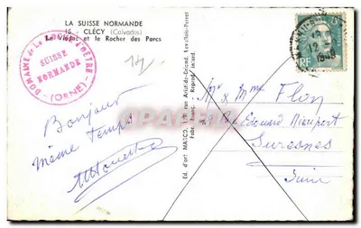 Le Viaduc et le Rocher des Parcs — La Suisse Normande — Éd. d'art MASCO, 17 rue Aristide-Briand, Levallois-Perret — Rewers