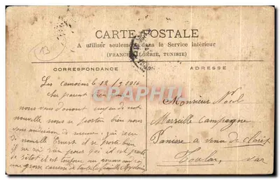 Stara pocztówka Le Merlan Pres Marseille Widok wioski z zamku Vents — Rewers