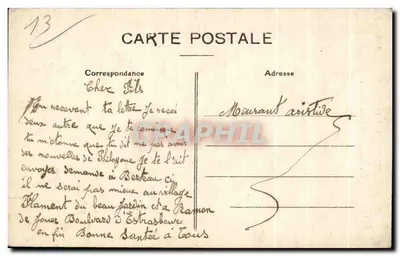 Estatua de Mireille (A. Mercié) — Ex-voto de Frédéric Mistral — Coll. L.A. — Verso