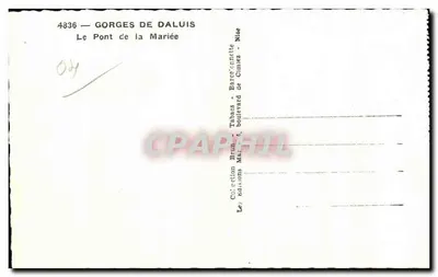Gorges de Daluis — O Ponte da Noiva — Edições Brun, Boulevard de Cimiez — Verso