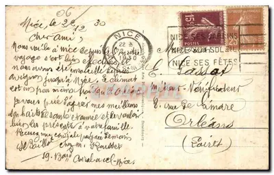 NICE - A Cascata de Gairaut — editor desconhecido, n° 163 — Verso