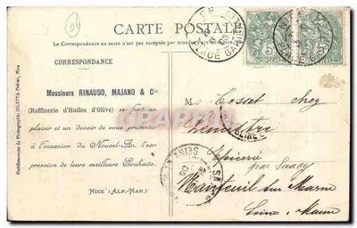 NICE — Uitzicht genomen vanaf het Kasteel — Uitgave Gileta, Nice — Achterkant