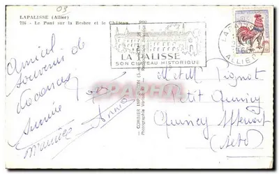 Lapalisse (Allier) - O Velho Castelo — Verdades de Lapalisse, editor Combier — Verso