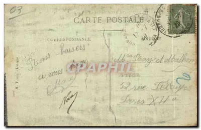 Bourbon-l'Archambault — Vista das Ruínas do Castelo — Allier — 309 — Verso