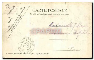 Park St. Cloud-Garches — Aleja Marnes, Trawa Combleval i Dom Piqueur — G. Wydawnictwo "Triannon" Nr 1825 — Rewers