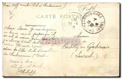 Châteauroux — Prefektura — Wydawca nieznany, nr 547 — Rewers