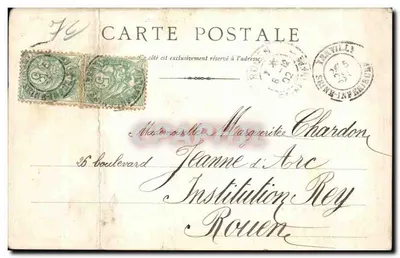 Caudebec-en-Caux widok na Seinę — Librairie P. Veulle, numer seryjny nieczytelny — datowana 5 grudnia 1902 — Rewers