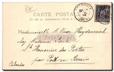 Zasnieżone góry w Grenoble — Col de la Lauze 3453 m, le Râteau 3754 m — wydawca Port-en-Bessin — Rewers