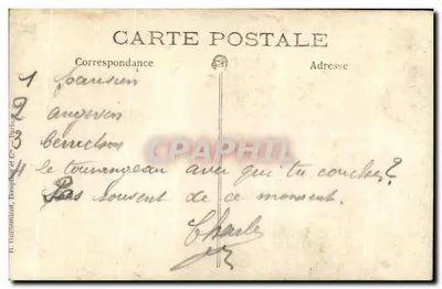 Quatre soldats — pose en studio — R. Guillermont, Bospitz & Cie, Paris — Verso