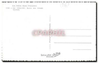 Las Alpes francesas — El Vercors, Ruta de los Grandes Gouleis — Edición d'Art Grenoble — Reverso
