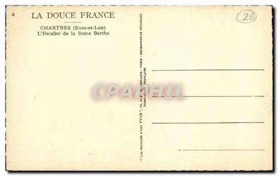 Chartres (Eure-et-Loir) — Schody Królowej Berthe — Wydawnictwo Art Yvun — Rewers