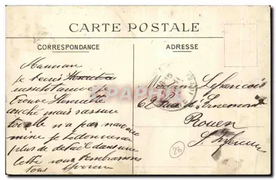Bilhete postal antigo Environs de St Romain Gommerville O Castelo Joly — Verso