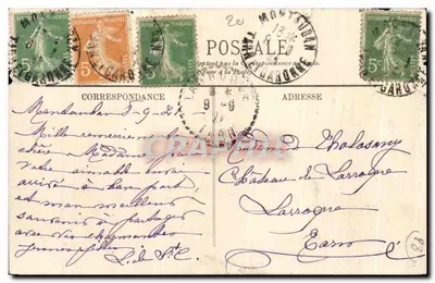 Stara pocztówka Chartres L Eure Widok z Courtille — Rewers