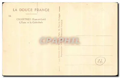 Chartres (Eure-et-Loir) — Eure i Katedra — Wydawnictwo Sztuki Yvonne, Paryż — Rewers
