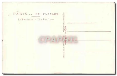Panthéon — Paryż — Wydawnictwo Sztuki YVON, Paryż — Rewers