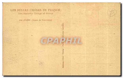 Piazza del Vert-Galant — Parigi — Edizioni d'Arte 'Pain' — Verso