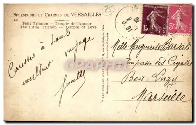 Pequeno Trianon — Templo do Amor — Les Éditions D'Art Yvon, Paris — Verso