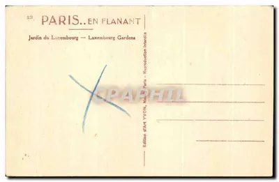 Tuin van Luxembourg — Uitzicht op het bassin en het paleis — Editeurs d'Art YVON, Parijs — Achterkant