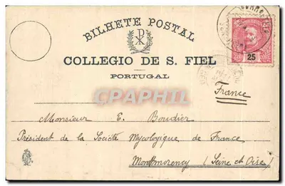Bilhete postal antigo Portugal — Verso