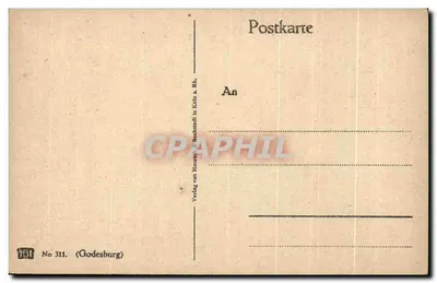 Die Godesburg — ruínas em uma colina — Verlag von Hauré & Bechstedt in Köln a. Rh. n° 311 — Verso