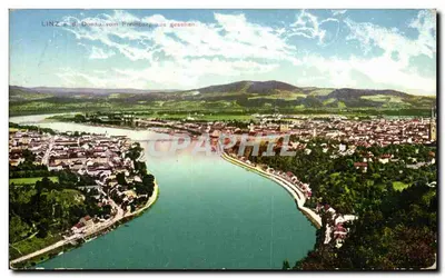 Linz an der Donau — vista desde o Freinberg — editor desconhecido, número de série não visível