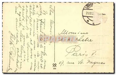 Paisagem montanhosa nevada — Feliz Natal — editor XX, n° 554 — Verso