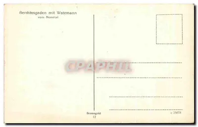 Berchtesgaden — widok Watzmanna z Nonntalu — Bromogold, nr 25078 — Rewers