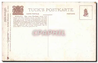 Wiesbaden — A nova casa de cura — Raphael Tuck & Sons, série 'Olliette', n°2001 — Verso