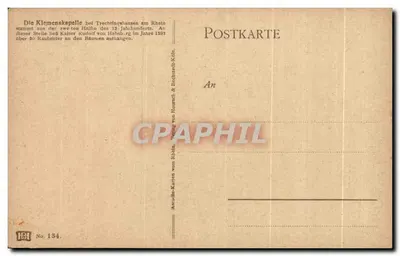 Klemenskapelle bei Trechtigshausen am Rhein — editor HBI, n° 134 — Verso