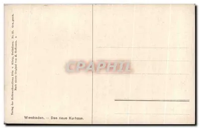 Wiesbaden — Das neue Kurhaus — Földig Heidelhertz, Nr. 25, H. Hoffmann — Verso