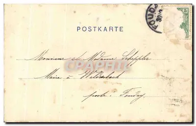 Torre de Hohenlohe em Hohenlohefeld — editor L. J. Koenig, Koma, Alsácia, número de série não visível — Verso