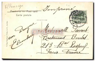 Aach - Hauptpost — wydawca Léonhard Tietz, A.-G., Aachen — Rewers