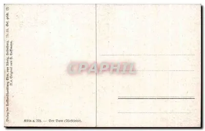 Catedral de Colônia — Fachada Oeste — König & Hoffmann — Verso