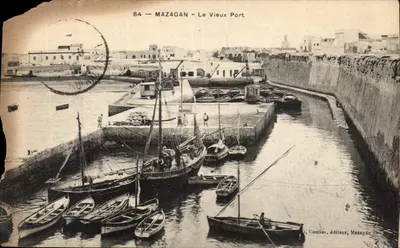 Bilhete postal antigo Mazagan O Velho Portinho