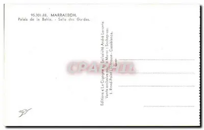Pałac Bahia - Sala Strażników — La Cigogne, nr 95.301.88 — Rewers