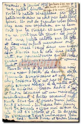 Tarjeta postal antigua Casablanca Pequeños Senegaleses Marruecos — Reverso