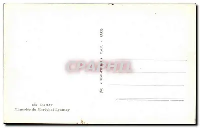 Mausolée du Maréchal Lyautey — Rabat — éditeur REAL-PHOTO, n° 133 — Rewers