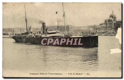 Ville de Madrid — vapeur de la Compagnie Générale Transatlantique — éditeur E.L.